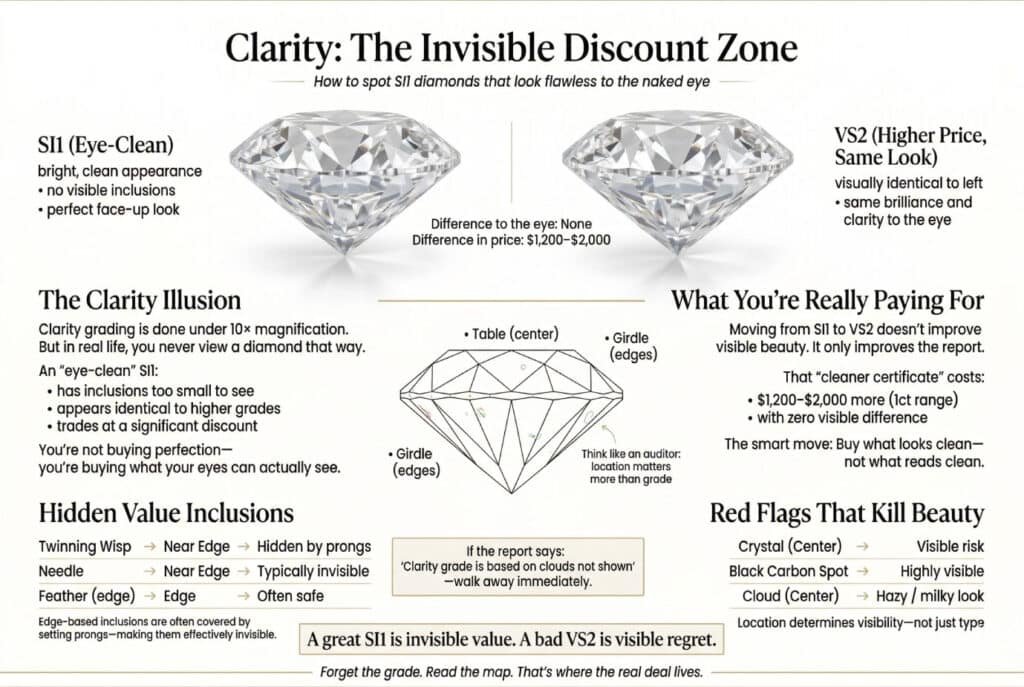 infographic for diamond 4c clarity