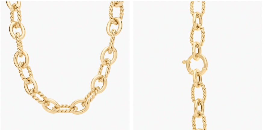 20" Twisted Oval Link Chain Necklace in 14K Yellow Gold