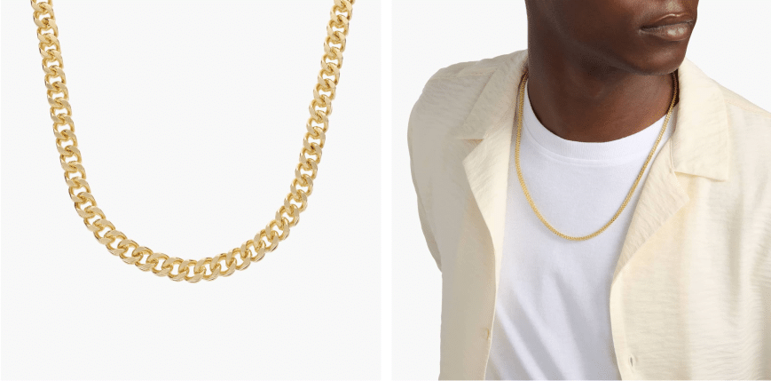 22" Men's Franco Chain in 14k Yellow Gold (2.5 mm)