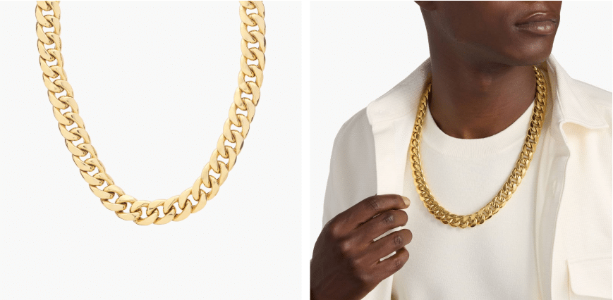 24" Men's Semi-Solid Miami Cuban Chain in 14k Yellow Gold (15 mm)