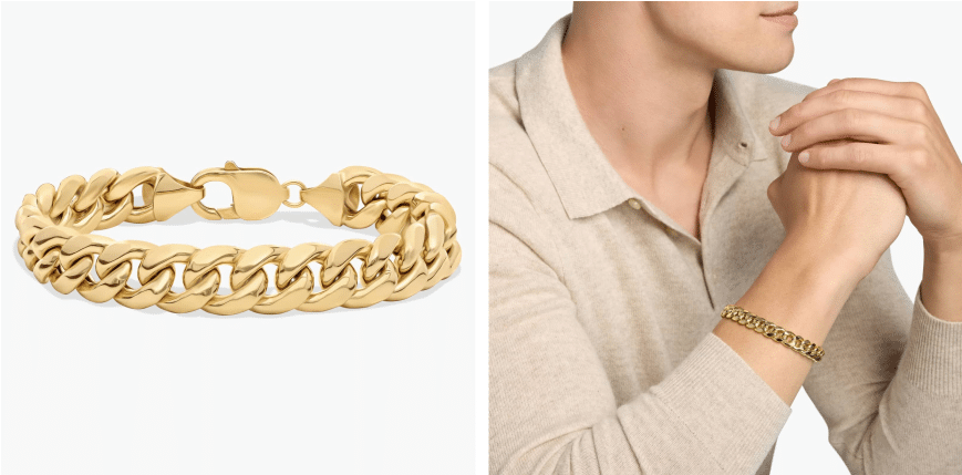 8" Men's Miami Cuban Link Bracelet in 14k Yellow Gold (11 mm)