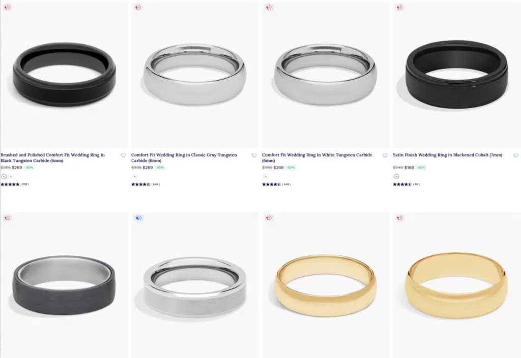 Classic Plain Bands for mens from blue nile