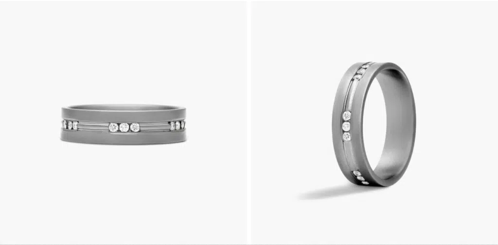 Comfort Fit Channel Set Grouped Men's Diamond Wedding Band In Tantalum (6.00mm) By James Allen