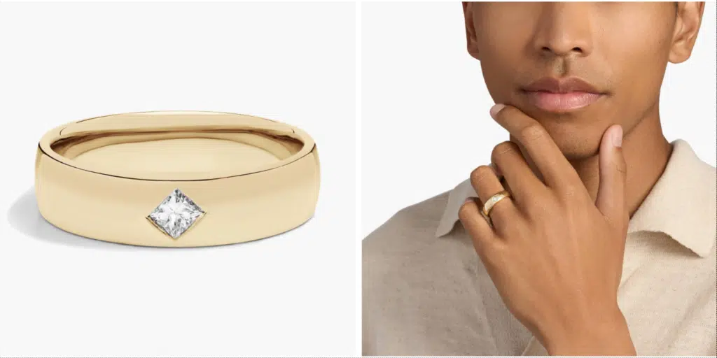 Compass Set Single Princess Cut Diamond Ring in 14k Yellow Gold (5.5 mm, 1/4 ct. tw.) By Zac Zac Posen.