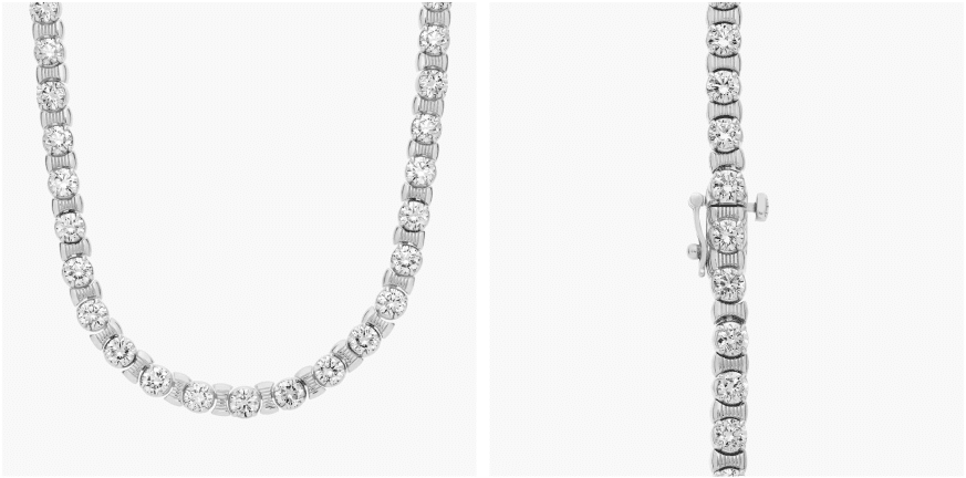 Diamond Industrial Fashion Eternity Necklace in 14k White Gold (18 Ct. Tw.)