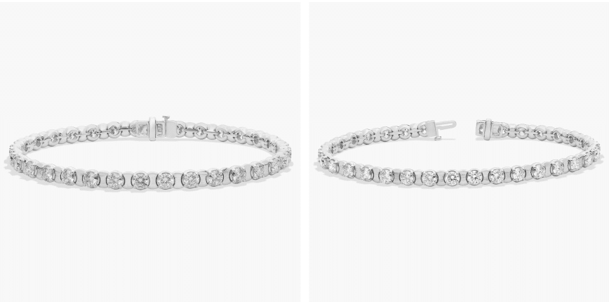Diamond Industrial Fashion Tennis Bracelet in 14k White Gold (10 Ct. Tw.)
