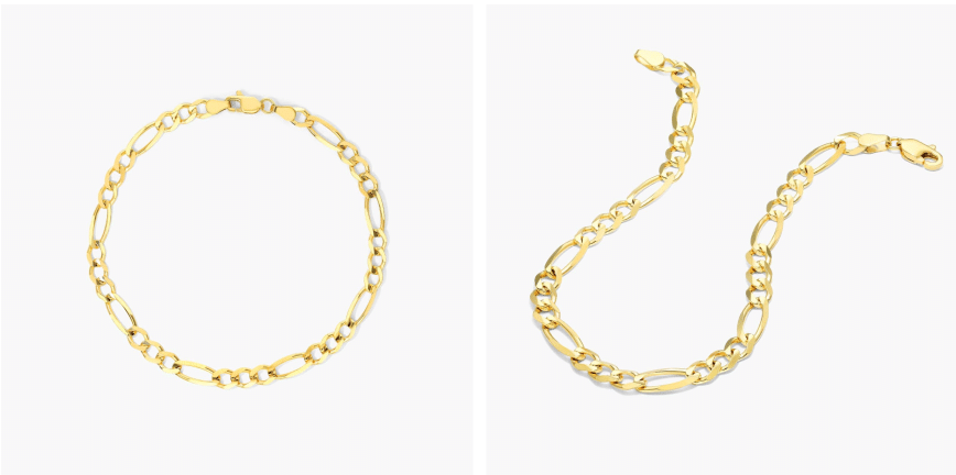 Figaro Chain Bracelet In 14K Yellow Gold (8") By James Allen