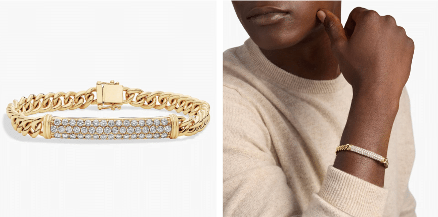 Men's Diamond Link Bar Bracelet in 14k Yellow Gold (2 3/8 ct. tw.)