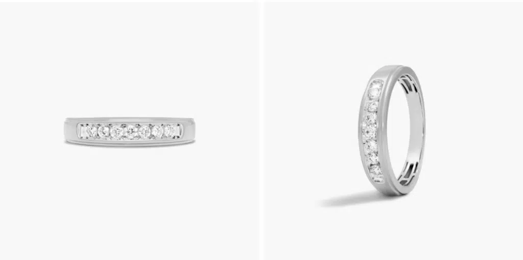 Slender Channel Men's Diamond Wedding Band In 14K White Gold (5.50mm) By James Allen