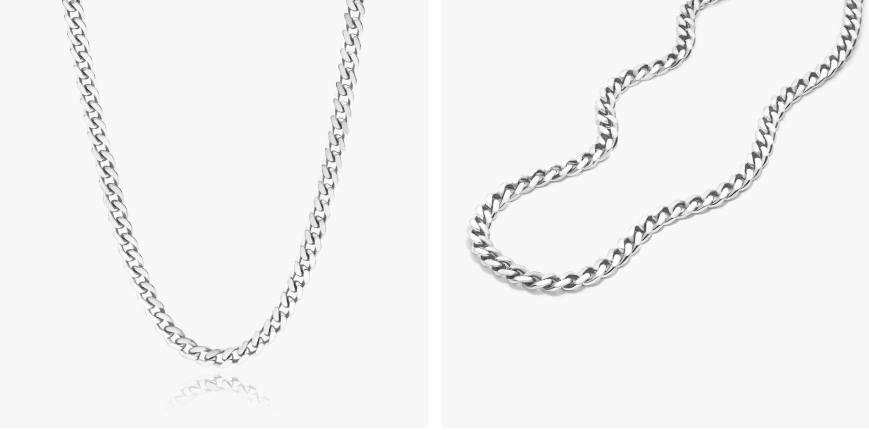 Sterling Silver 5mm Miami Cuban Chain Necklace - 22 inches By James Allen