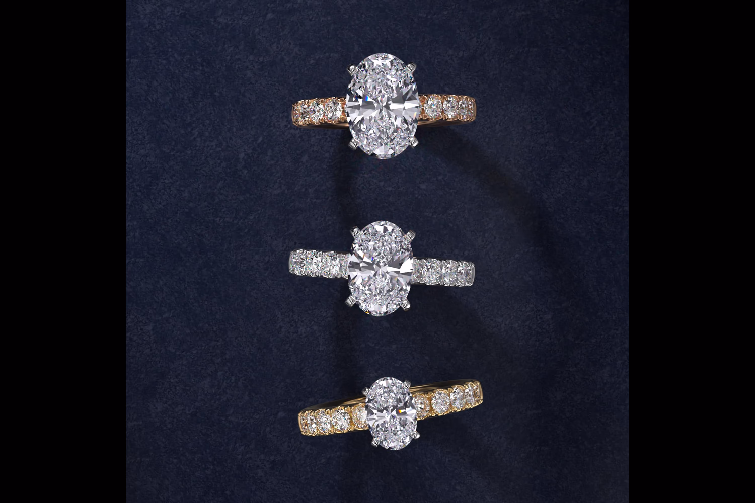 1.5 carat oval diamond ring platinum packshot — Blue Nile oval engagement ring white gold