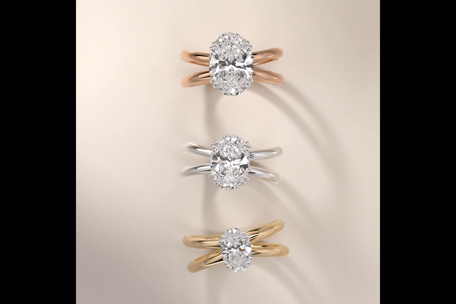 1.5 carat oval diamond ring white gold classic solitaire packshot — Blue Nile