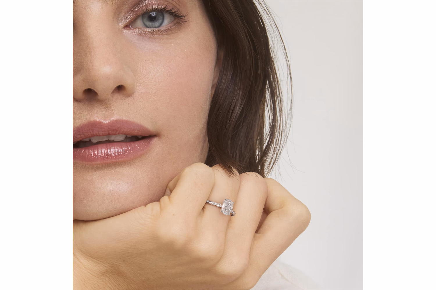 1 carat oval diamond ring in white gold band — Blue Nile oval engagement ring classic solitaire setting
