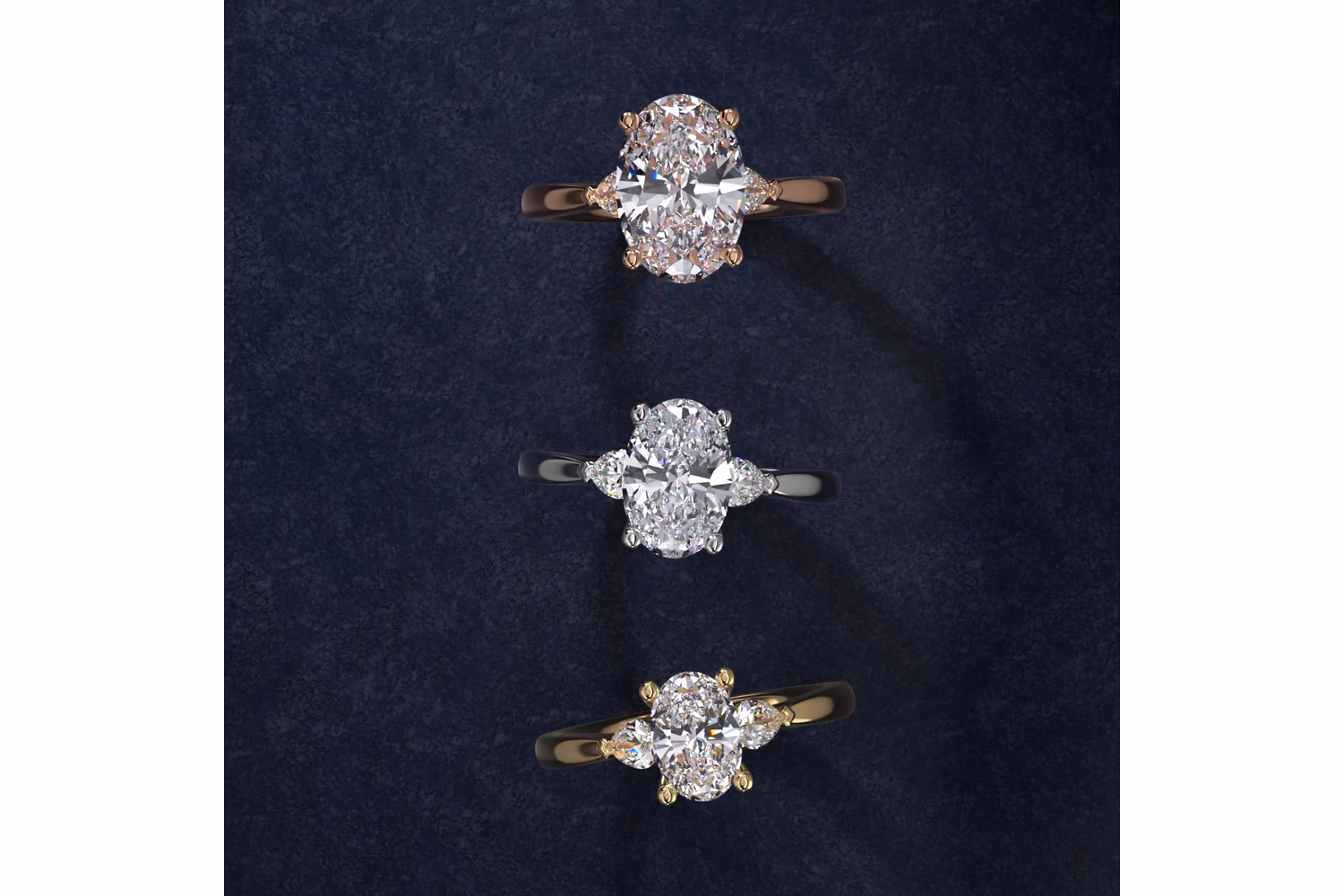 1 carat oval diamond ring in yellow gold pavé band — Blue Nile oval engagement ring with pavé diamond setting