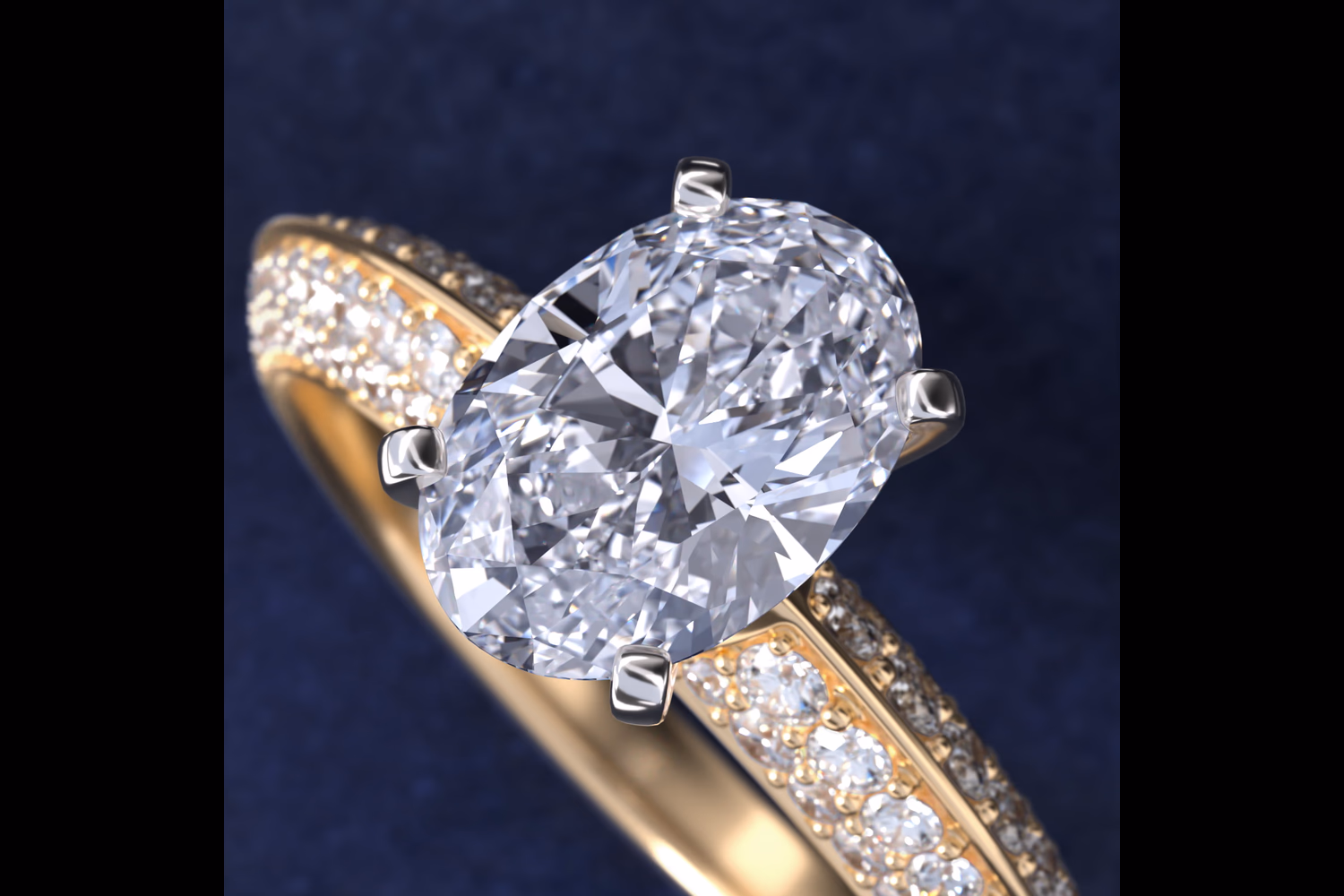 2.5 carat oval diamond ring yellow gold solitaire — Blue Nile oval engagement ring