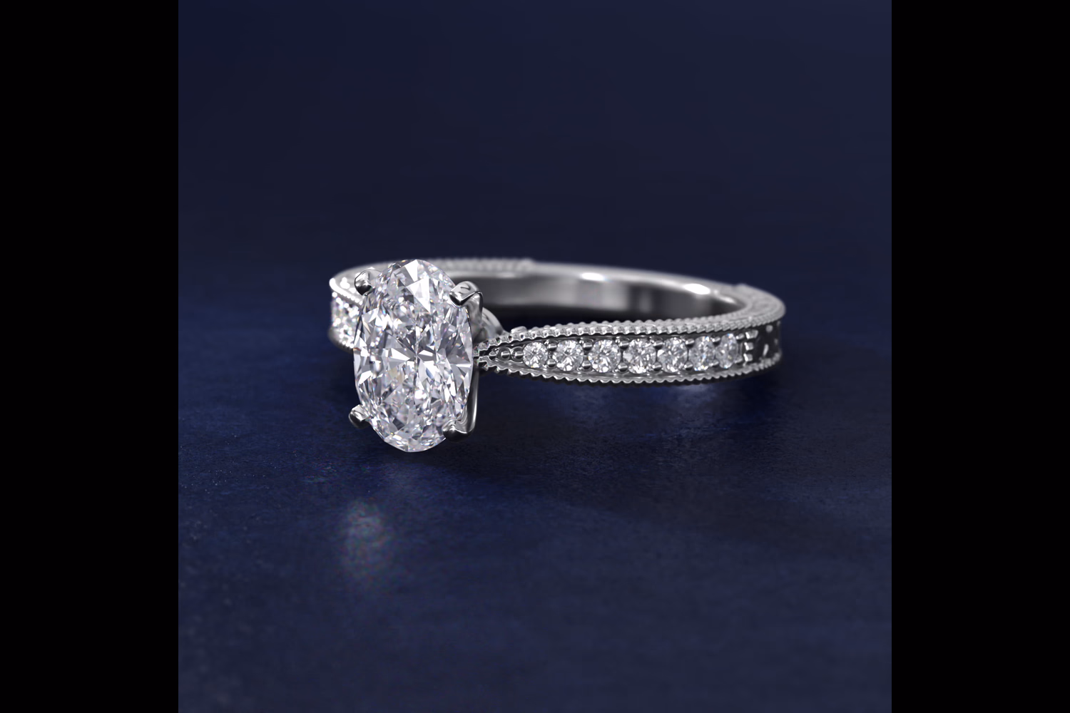 2 carat oval diamond ring white gold solitaire — Blue Nile oval engagement ring