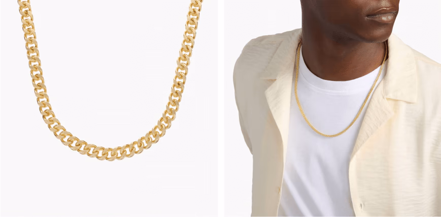 22" Men's Franco Chain in 14k Yellow Gold (2.5 mm)