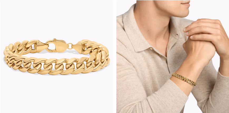 8" Men's Miami Cuban Link Bracelet in 14k Yellow Gold (11 mm)