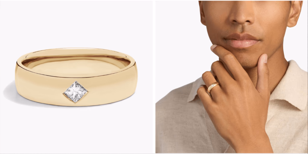 Compass Set Single Princess Cut Diamond Ring in 14k Yellow Gold (5.5 mm, 1/4 ct. tw.) By Zac Zac Posen.