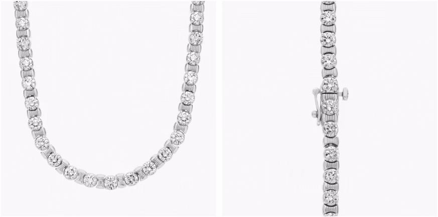 Diamond Industrial Fashion Eternity Necklace in 14k White Gold (18 Ct. Tw.)
