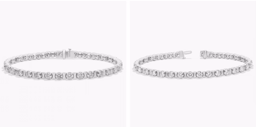 Diamond Industrial Fashion Tennis Bracelet in 14k White Gold (10 Ct. Tw.)