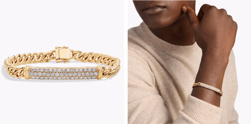 Men's Diamond Link Bar Bracelet in 14k Yellow Gold (2 3/8 ct. tw.)