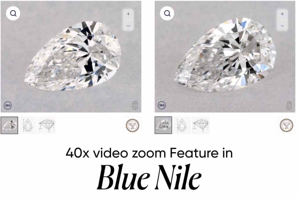 Blue Nile Breeze 4K video diamond inspection tool showing how to audit SI2 diamond clarity