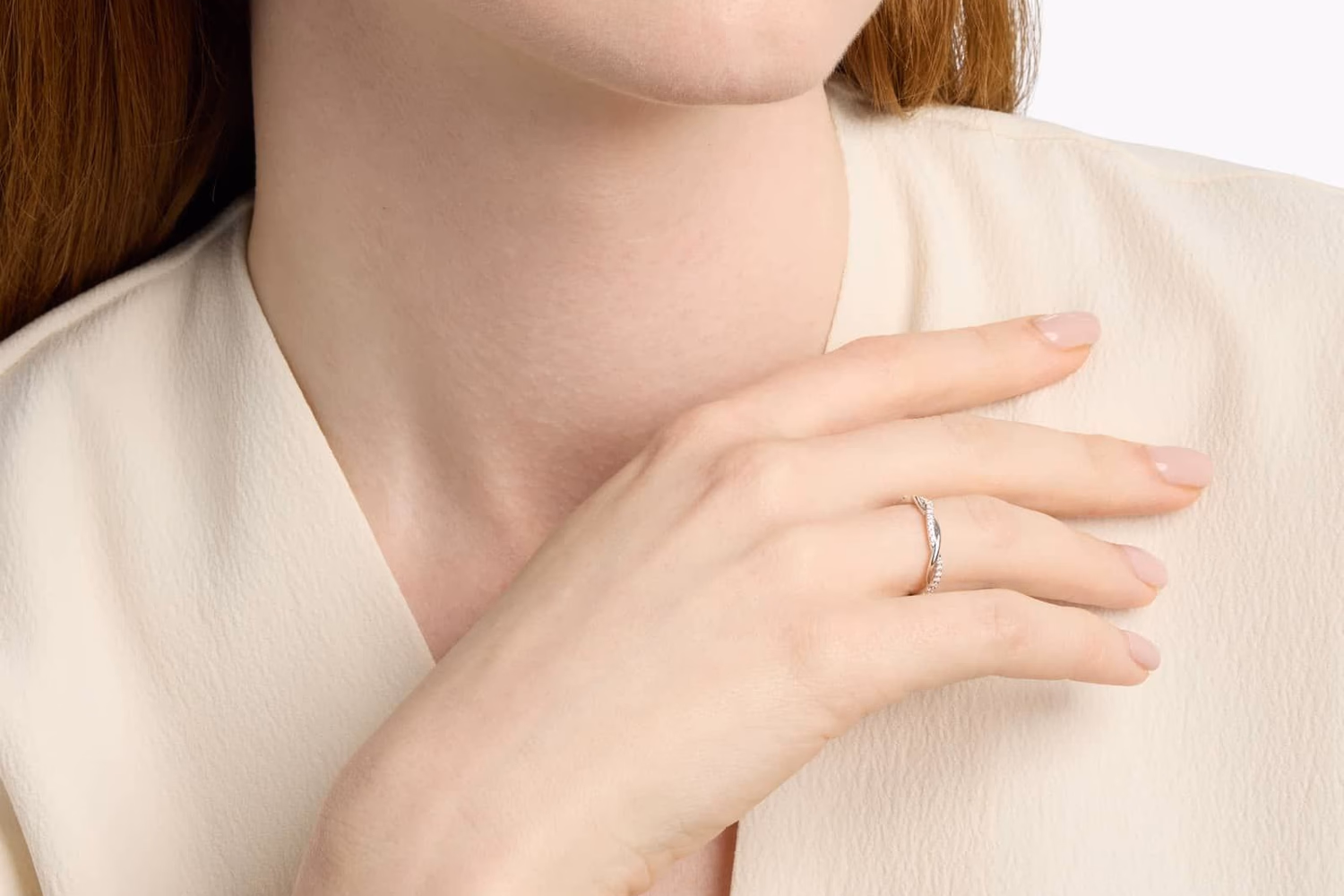 Blue Nile Pavé Diamond Wedding Band White Gold — brilliant pavé diamonds on thin band