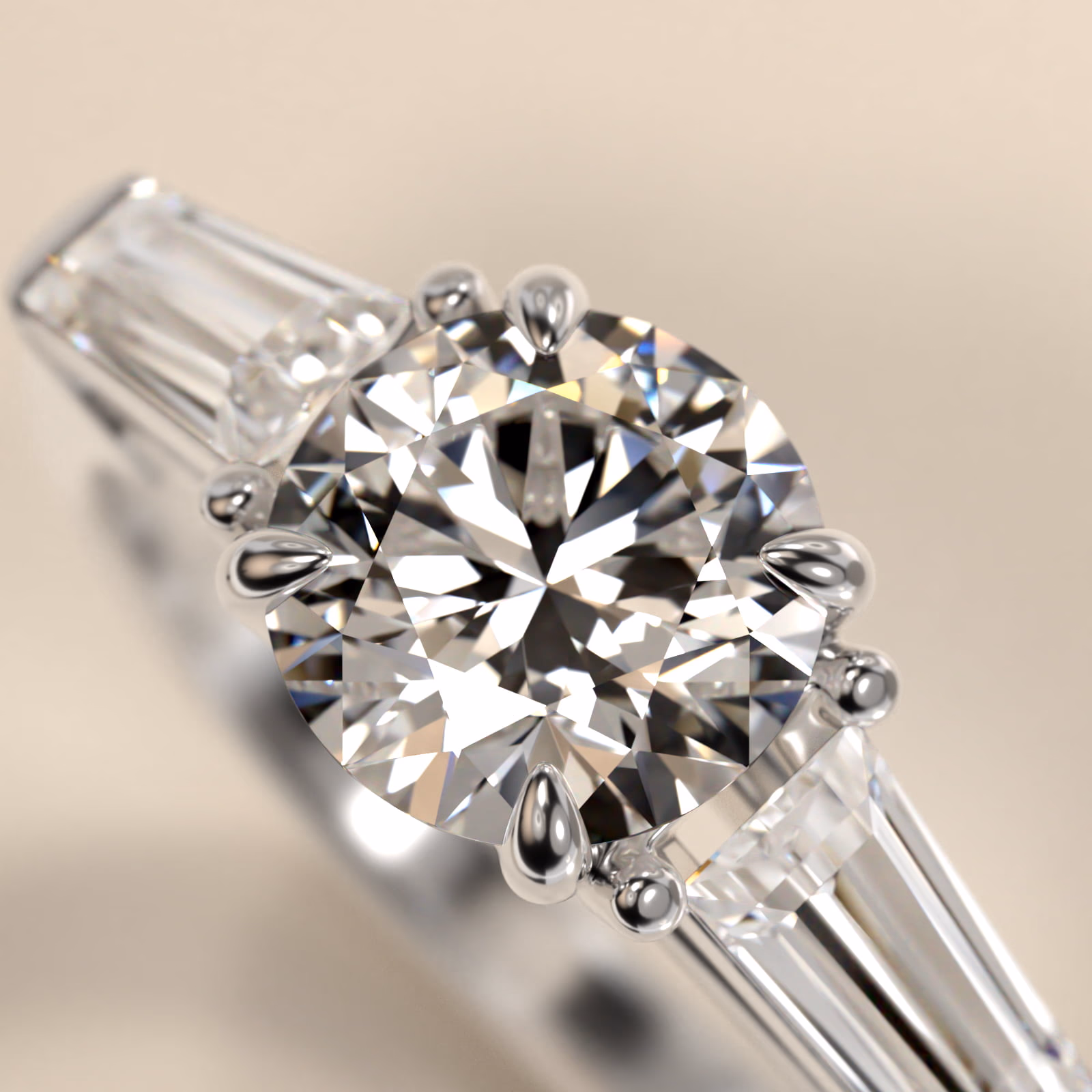Blue Nile Marquise Cut Diamond Three Stone Ring White Gold