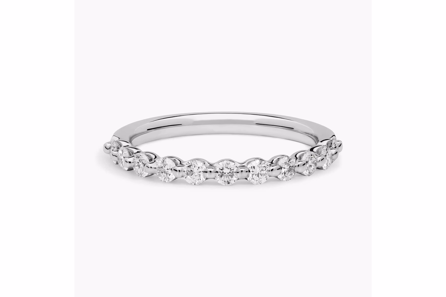 Floating Lab-Grown Diamond Wedding Ring in 14k White Gold 1/2 ct — $1,100 on Blue Nile