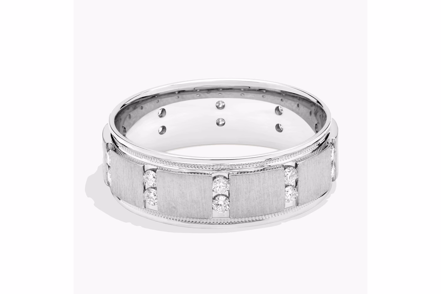 Milgrain Vertical Row Diamond Eternity Ring in Platinum, 7mm, 3/8 ct tw: $3,590 on Blue Nile Milgrain Vertical Row Diamond Eternity Ring in Platinum 7mm — $3,590 on Blue Nile