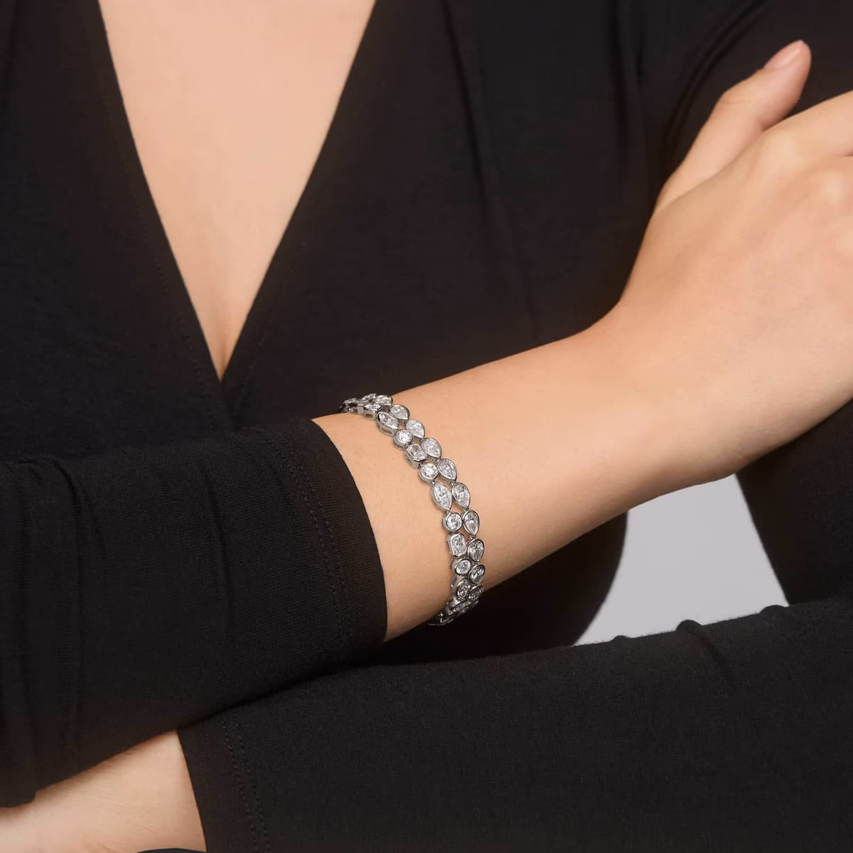Pear Lab Grown Diamond Bangle Bracelet in 14K Yellow Gold 8 CTW at Blue Nile