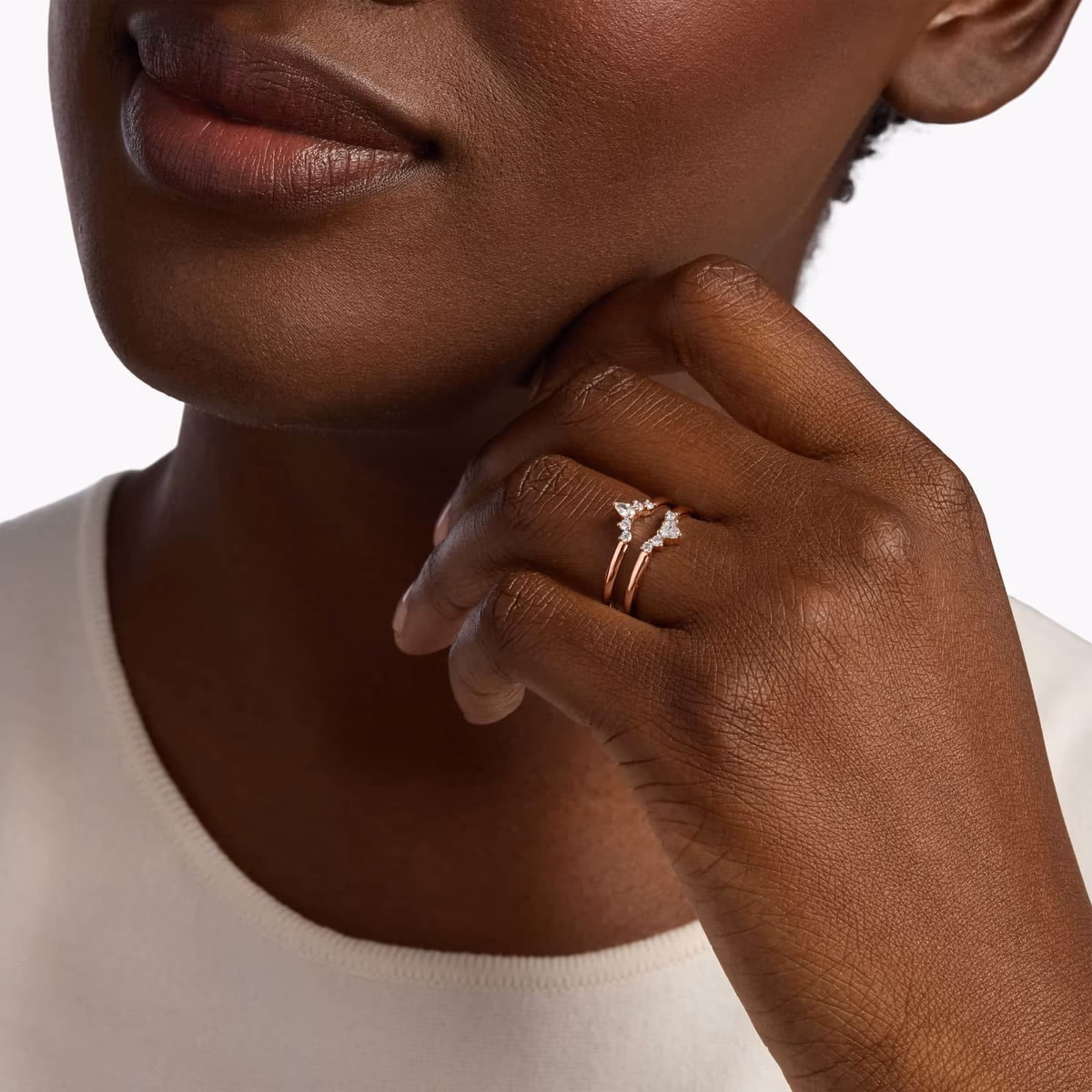 Pear and round diamond combination wedding bands at Blue Nile — 1/3 CTW and 1/2 CTW