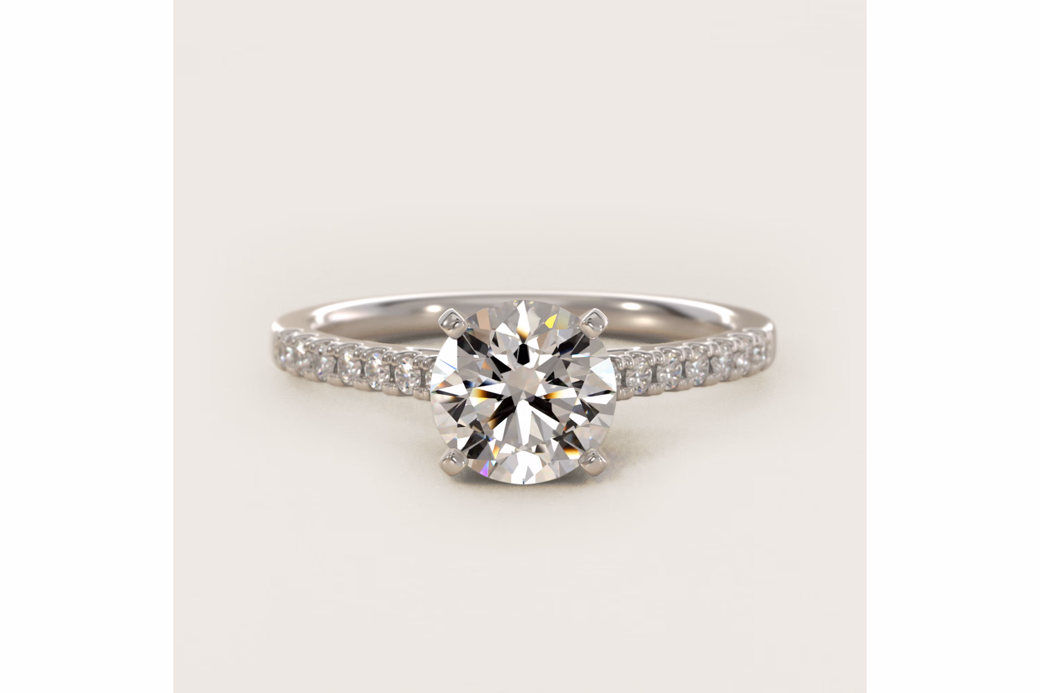 Petite Cathedral Pavé Diamond Engagement Ring in Platinum: reduced snag risk with full arch aesthetic at $2,010 setting price on Blue Nile Petite Cathedral Pavé Diamond Engagement Ring in Platinum — $2,010 Setting Price on Blue Nile