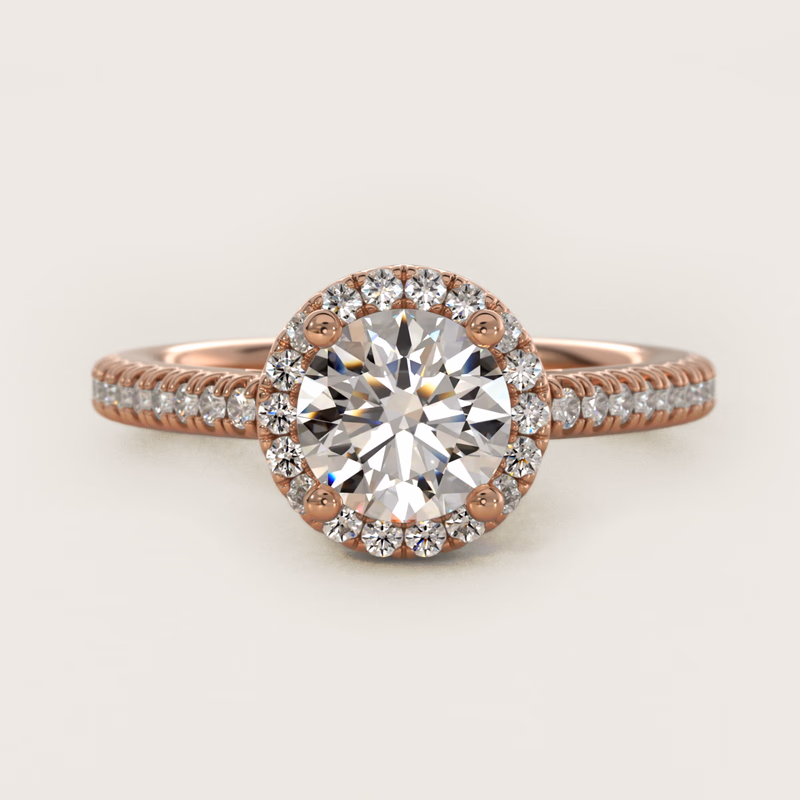 Classic Halo Diamond 14k Rose Gold — $2,000