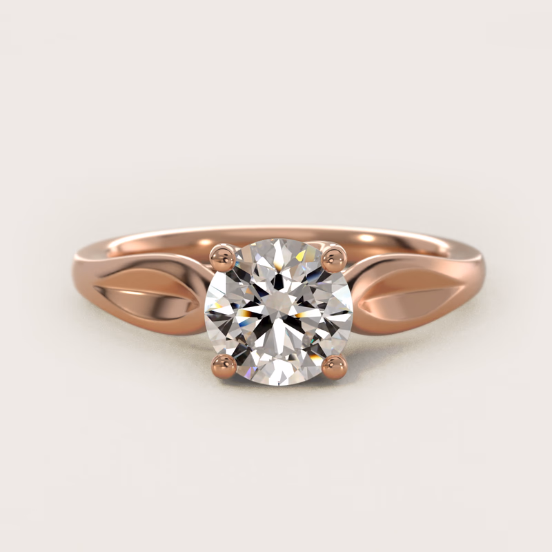 Leaf Solitaire 14k Rose Gold — $1,275