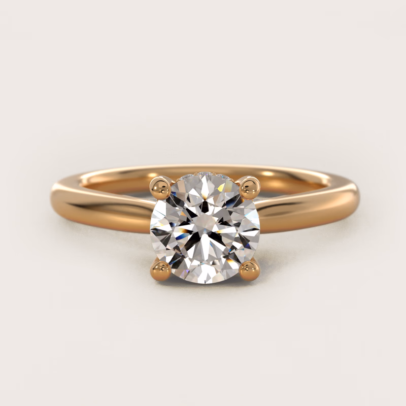 Petite Hidden Halo 14k Yellow Gold — $1,255