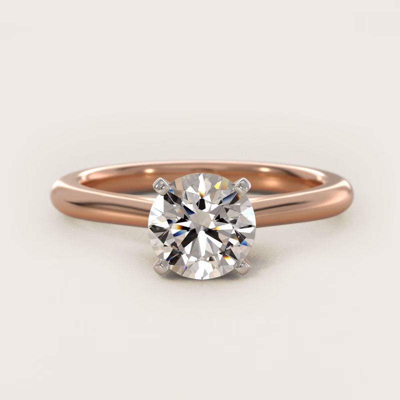 Petite Solitaire 14k Rose Gold — $870
