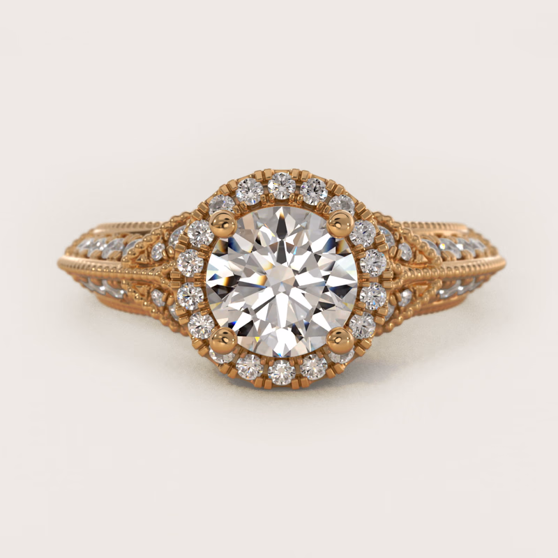 Vintage Inspired Halo Zac Zac Posen 14K Yellow Gold — $3,135