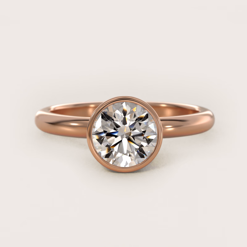 Bezel Solitaire 14K Rose Gold — $1,310