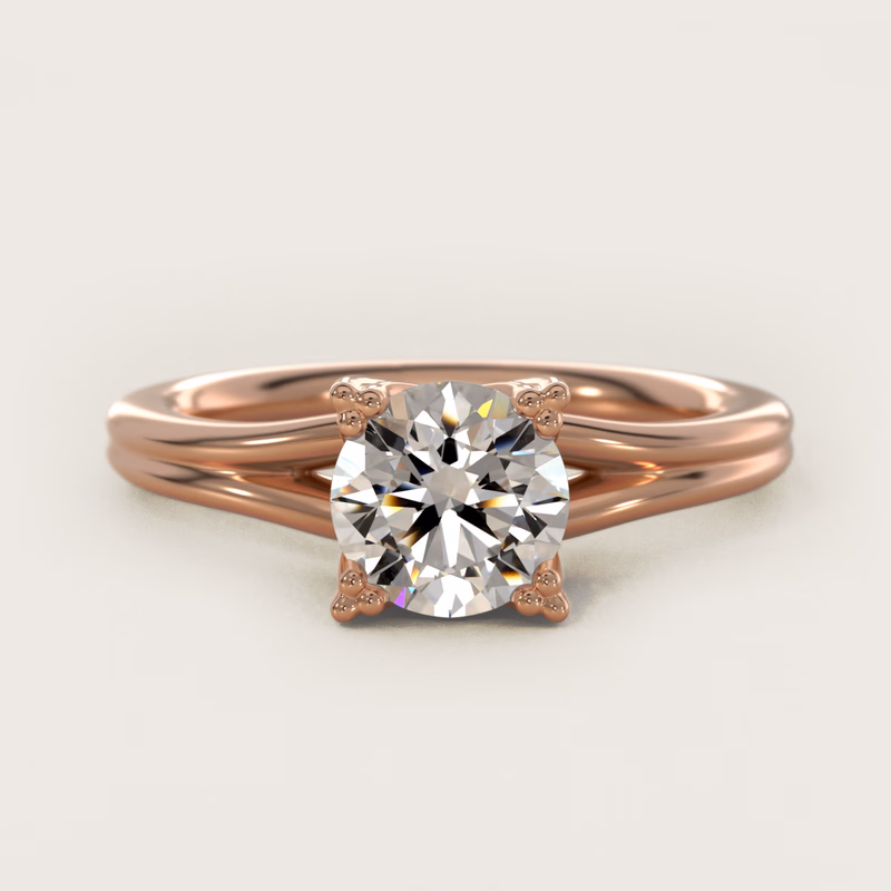 Woven Solitaire 14K Rose Gold — $730