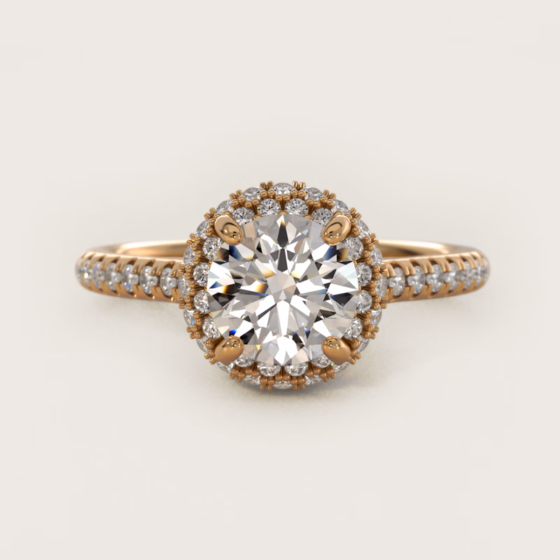 Falling Edge Pavé Diamond Halo 14K Yellow Gold — $2,470