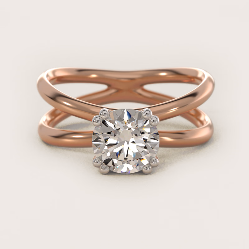Criss Cross Solitaire 14K Rose Gold — $1,250