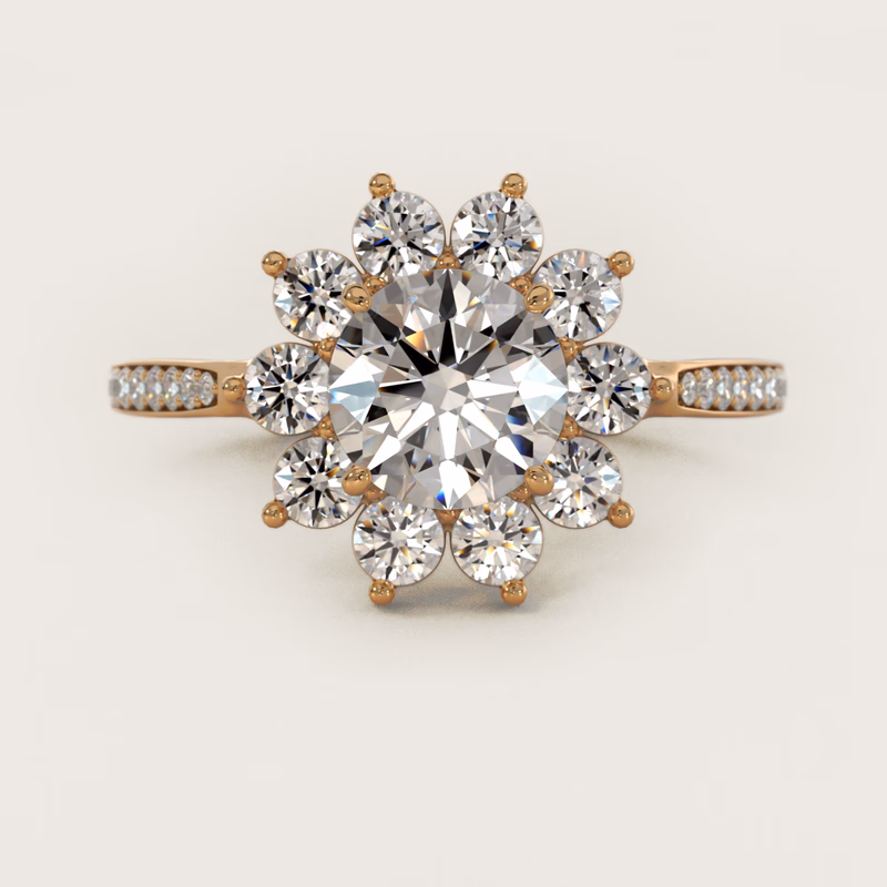 Star Diamond Halo Cathedral 14K Yellow Gold — $3,575