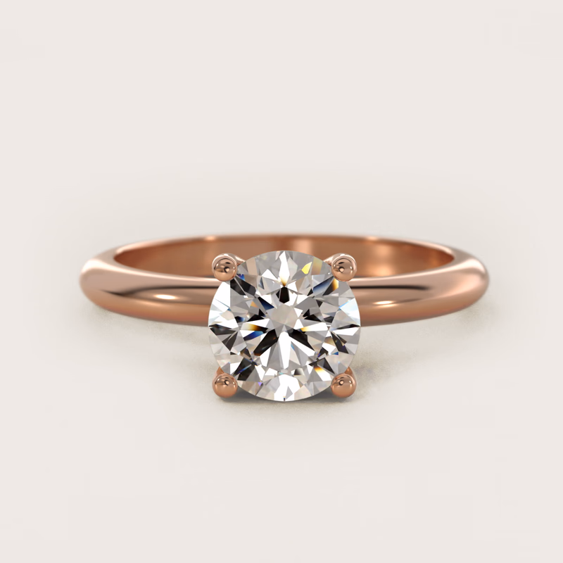 Solitaire With Pavé Basket 14K Rose Gold — $1,710