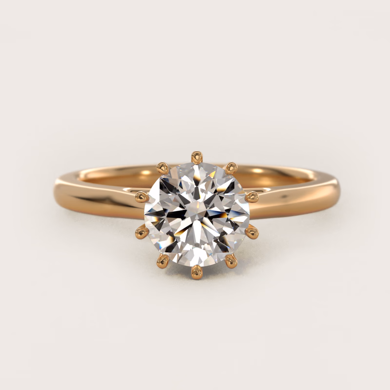 Ten Prong Solitaire 14K Yellow Gold — $860