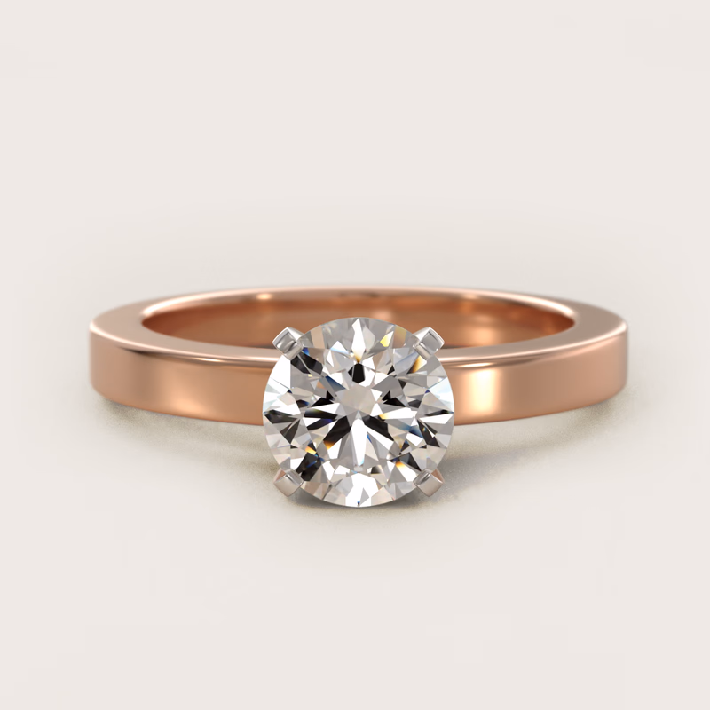 Flat Edge Solitaire 14K Rose Gold — $1,340