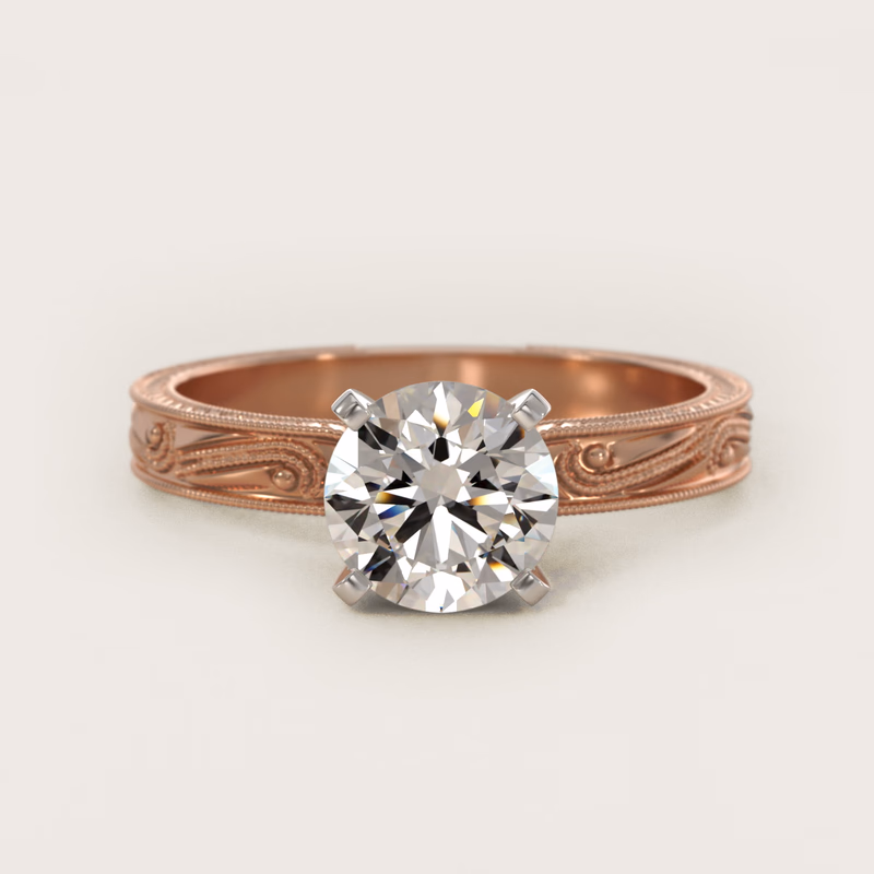 Engraved Solitaire 14K Rose Gold — $1,030