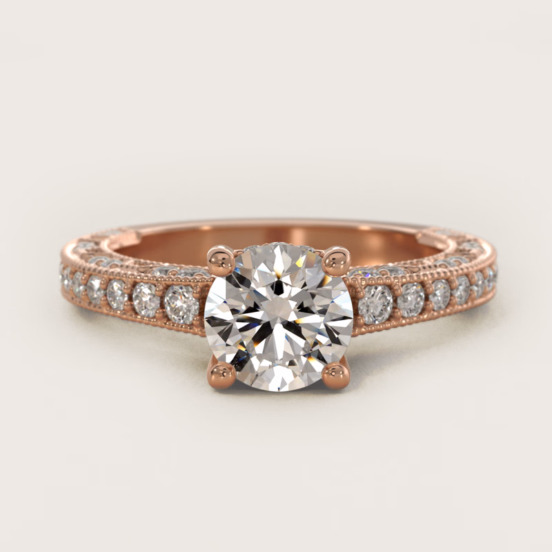 Milgrain Lace Pavé Vintage-Style 14K Rose Gold — $2,650