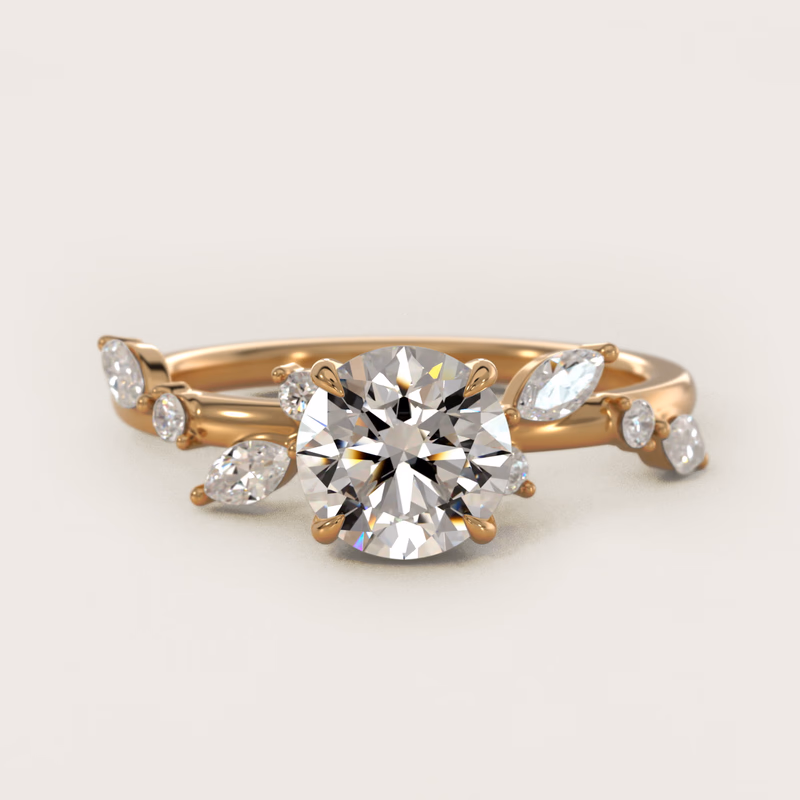 Diamond Whisper Side Stone 14K Yellow Gold — $2,300